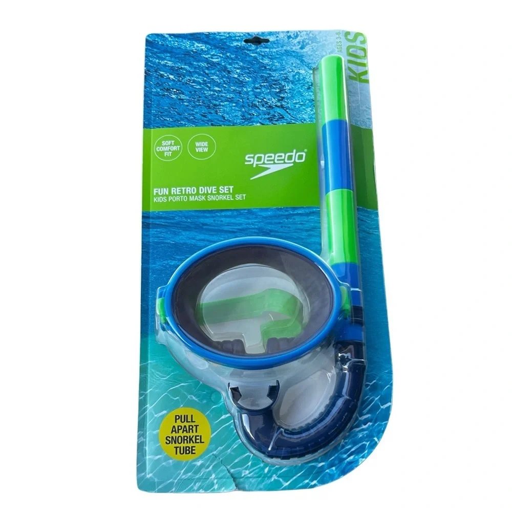 Speedo Kids Fun Retro Dive Set - Blue and Green - Picture 1 of 4